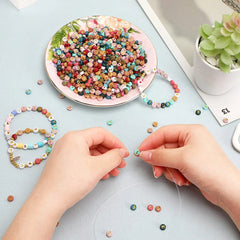 Colored Letter Beads, 1900Pcs 4x7mm Colorful Gold Acrylic Alphabet Beads With 1 Roll Elastic String For Bracelet Necklace Jewelry Making Supplies-Ban On Selling On Amazon