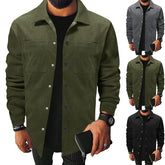 Corduroy Single-breasted Slim Jacket For Men
