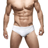 Solid Color Nylon Men's Swim Briefs Low Waist Sexy