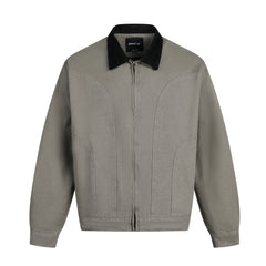 Men's Washed Corduroy Collar Stitching Workwear Jacket