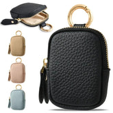 Leather Coin Purse, Small Change Purse Keychain Wallet For Women, Mini Coin Pouch With Zipper