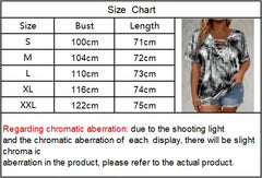 Self-pick-up Women's Tie Dye Printed Drawstring Casual Fashion Short Sleeve T-Shirt Only Self-pickup Is Supported