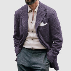 Men's Loose Solid Color Double Button Suit Jacket