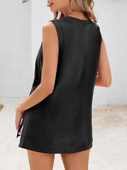 Fisoew Womens Summer Tank Tops V Neck Sleeveless Casual Loose Flowy Tunic Workout T Shirts