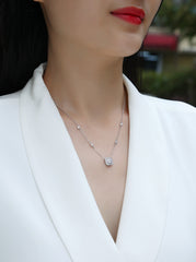 Flower Love - A Fashionable And Luxurious Diamond Jewelry Pendant Set With 1-carat Moissan Diamond S925 Sterling Silver And Platinum Plating