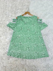 Self-pick-up Plus Size Women'S Casual Heart Print Zipper Short Sleeve Off Shoulder T-Shirt Only Self-pickup Is Supported