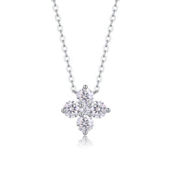 Lucky Four-leaf Clover - A Fashionable And Luxurious Diamond Jewelry Pendant Set With Moissanite S925 Sterling Silver And Platinum Plating