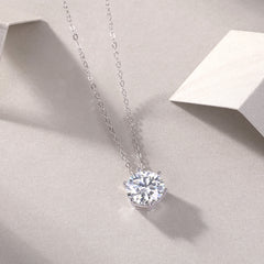 Afternoon Rose - A Fashionable And Luxurious Diamond Jewelry Pendant Set With 1-carat, 2-carat And 3-carat Moissanite S925 Sterling Silver And Platinum Plating