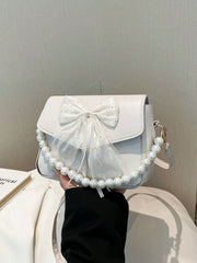 Bowknot Lace Pearl Handbag Fashion Bag Women's Shoulder Crossbody Bag