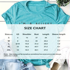 Women's 'I'M A DELIGHT' Print Short Sleeve T-Shirt - Casual Crew Neck Tee, Soft Top For Spring & Summer