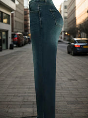 2025 Women's Denim Pants, Wide Leg Jeans, With Built-in Zipper Closure