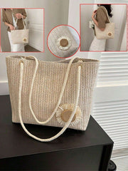 Women's Large Capacity Shoulder Bag New Style Fashion Korean Style Woven Handbag Student Tote Bag