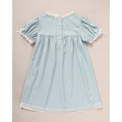 Toddler Girls Dress, Summer Lace Trim Puff Short Sleeves Crew Neck Princess Party Dress