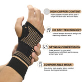 ARITAUM Copper Carpal Tunnel Wrist Brace,2Pack Support Wrist Brace For Sports Protecting, Tendonitis Pain Relief,Carpal Tunnel,Arthritis-Right&Left