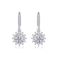 Qingcheng - A Fashionable And Luxurious Diamond Jewelry Accessory Set With Half-carat Moissan Diamond S925 Sterling Silver And Platinum-plated Stud Earrings