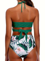 Women's Sexy Swimsuit Cross-bag Fashion European And American Neck Swimsuit Bikini