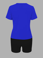 2025 Large New Women's Short Sleeved And Shorts Jogging Set, Casual Two-piece Set, Sportswear