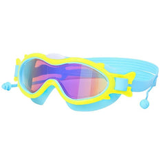 Kids Swim Goggles With Ear Plugs UV Protection Anti-Fog Leak Proof Wide View Pool Swimming Goggles