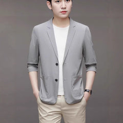 Ice Silk Men's Lightweight Casual Stretch Suit