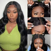 Ready To Go HD Lace Front Wigs Glueless Put-on Go Body Wave Wig Pre-Plucked Blend Human Hair Transparent Lace Color
