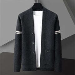 Autumn Cardigan Sweater Men's Long Sleeved Sweater Coat