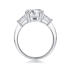 Shining Step By Step - A Fashionable Diamond Jewelry Piece Set With 3-carat Moissanite S925 Sterling Silver And Platinum Diamond Ring.