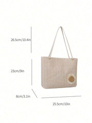 Women's Large Capacity Shoulder Bag New Style Fashion Korean Style Woven Handbag Student Tote Bag