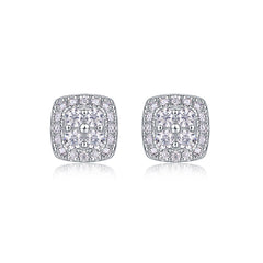 Fog Sea - Fashionable And Luxurious Diamond Jewelry Set With Moissanite S925 Sterling Silver And Platinum-plated Stud Earrings