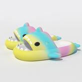Gradient Rainbow Shark Slippers Women's Summer Indoor