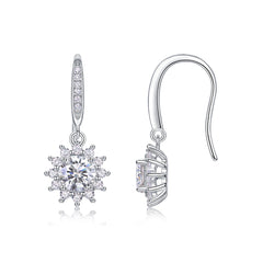 Qingcheng - A Fashionable And Luxurious Diamond Jewelry Accessory Set With Half-carat Moissan Diamond S925 Sterling Silver And Platinum-plated Stud Earrings