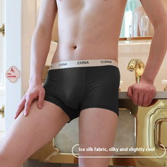 Men's Ice Silk Boxer Shorts Summer Thin Breathable Boxer