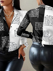 2025 New Women's Shirt Fashion Casual Colorful Long Sleeve Shirt Flower Printed Top Loose Neck Sexy T-shirt Fashion