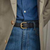 Men's And Women's Belt Lychee Pattern Calfskin