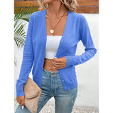 Women's Long Sleeve V-Neck Button Down Cardigan Knit Shrugs Sweater