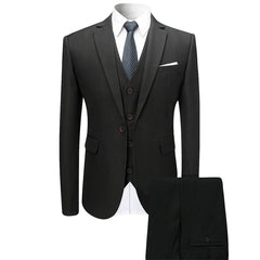 Men's Fashion Slim Suit Three-piece Suit