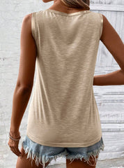 Block Edge Decor Casual Tank Top