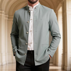Men's Casual Stand Collar Single Western Coat Slim Fit