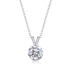 V-shaped - A Fashionable And Luxurious Diamond Jewelry Piece Set With 2-carat Moissan Diamond S925 Sterling Silver And Platinum-plated Pendant