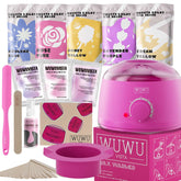 Waxing Kit WUWUVISTA 23 Items Hair Removal Wax Kit With Wax Warmer Waxing Beads For Face, Brazilian, Full Body, Bikini, Sensitiive Skin Skin Suitable For Plugs Of American, European Specification