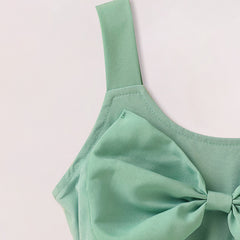 Toddler Girl Dress Sleeveless Floral Playwear Bowknot Tulle Dresses Strap Princess Sundress