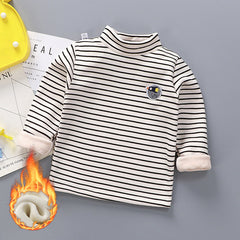 Children's base shirt plus velvet thick single piece