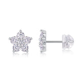 Paris Flower - Fashionable And Luxurious Diamond Jewelry Set With Moissanite S925 Sterling Silver And Platinum-plated Stud Earrings