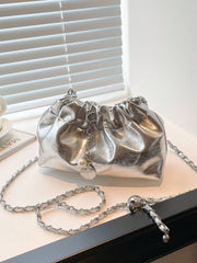 New Style Bag For Women, Pleated Cloud Bag, Chain Messenger Bag, Fashionable And Versatile Single Shoulder Bucket Bag