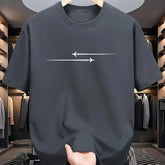 Pattern Printed Comfortable Sports Round Neck T-shirt