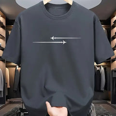 Pattern Printed Comfortable Sports Round Neck T-shirt