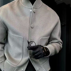 Solid Color Stand-up Collar All-match Trendy Jacket Coat