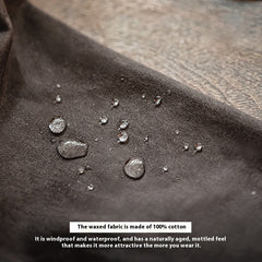 Retro Lapels Waterproof Oil Wax Trench Coat Brown Mid-length British Style Coat For Men Autumn