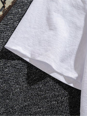 White Tshirt Men Trendy Print Loose Casual Summer Fashion Personality Street HipHop Brand