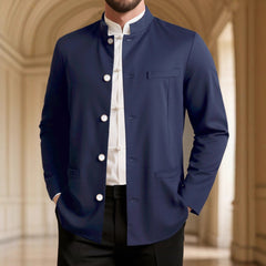Men's Casual Stand Collar Single Western Coat Slim Fit