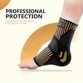 1 Pair Copper Ankle Support Sleeves Unisex Wicking With Arch Heel Stabilization Ideal For Basketball Tennis Running